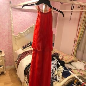 Long Red High Neck Gown (Prom Dress)
